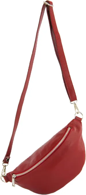 T211 - Italian hip bag, bum bag, chest bag small made of soft leather