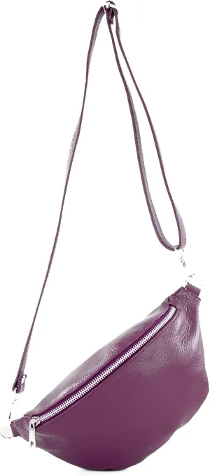 T211 - Italian hip bag, bum bag, chest bag small made of soft leather