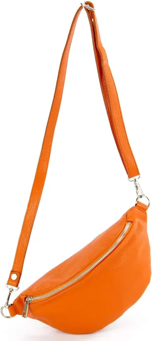 T211 - Italian hip bag, bum bag, chest bag small made of soft leather