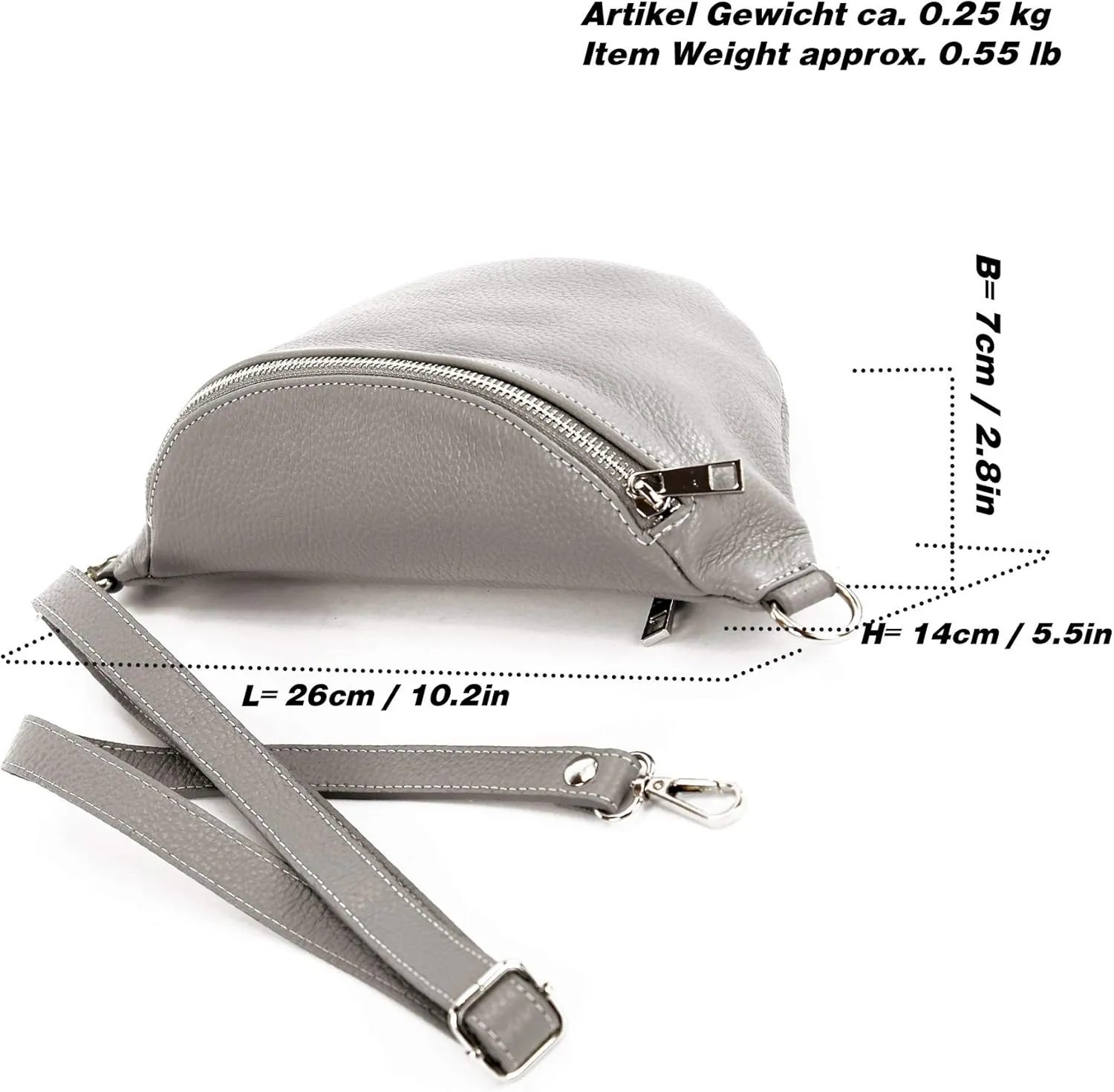 T211 - Italian hip bag, bum bag, chest bag small made of soft leather