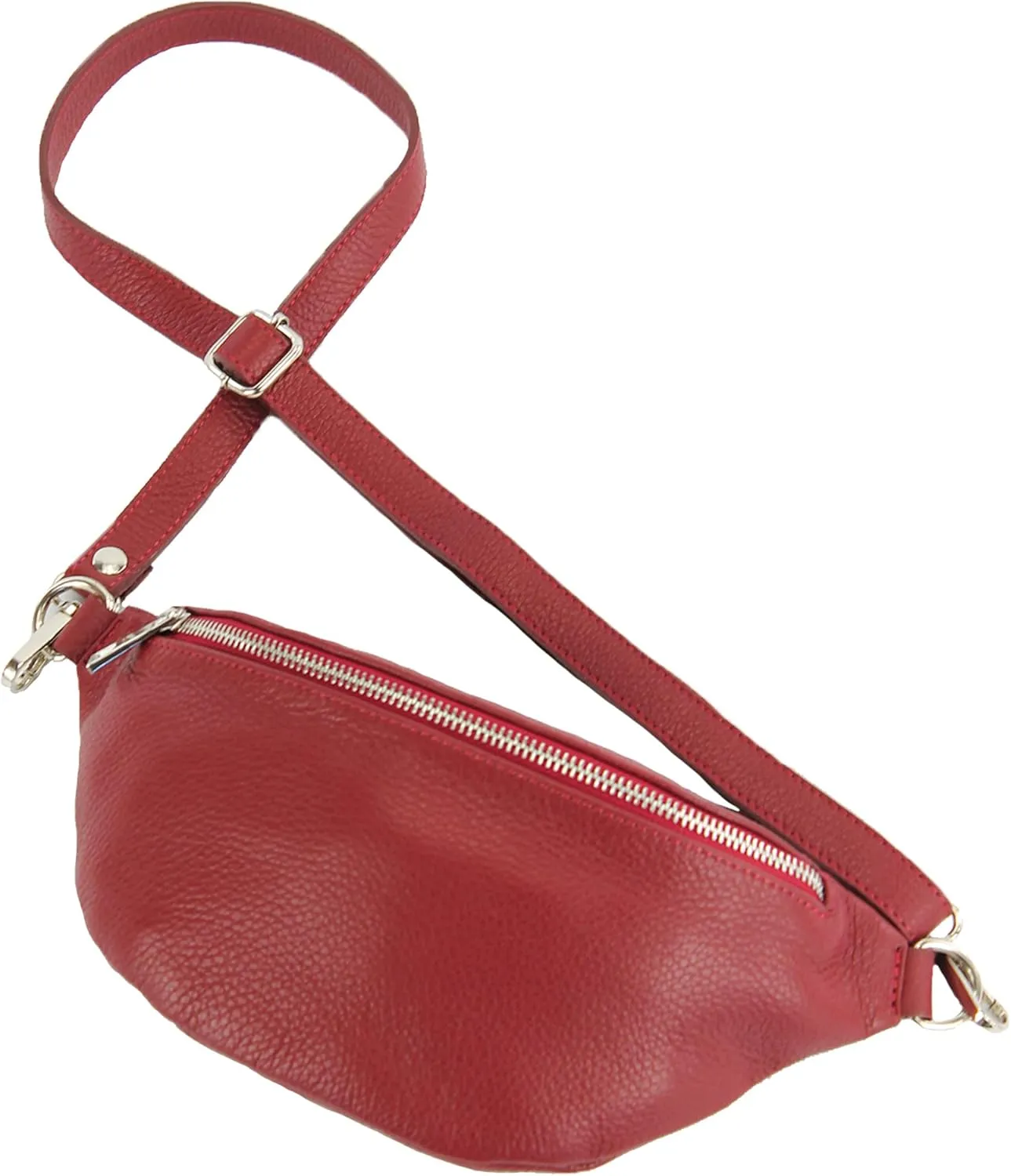 T211 - Italian hip bag, bum bag, chest bag small made of soft leather