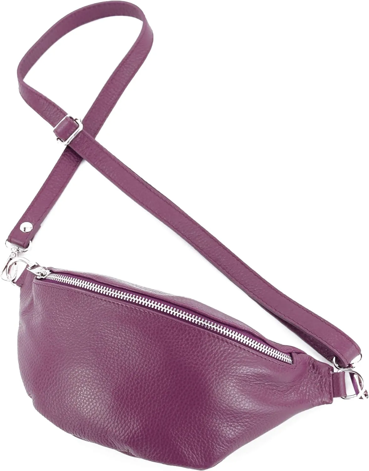 T211 - Italian hip bag, bum bag, chest bag small made of soft leather