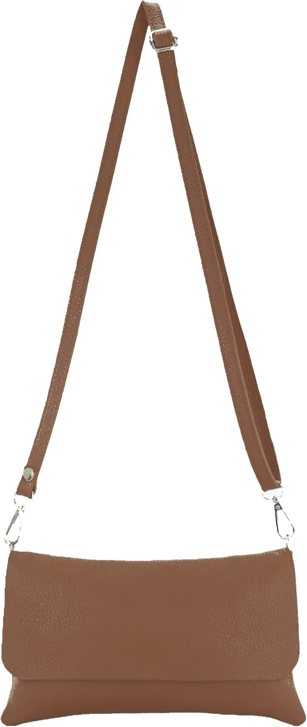 T226 - Italian leather clutch shoulder bag small