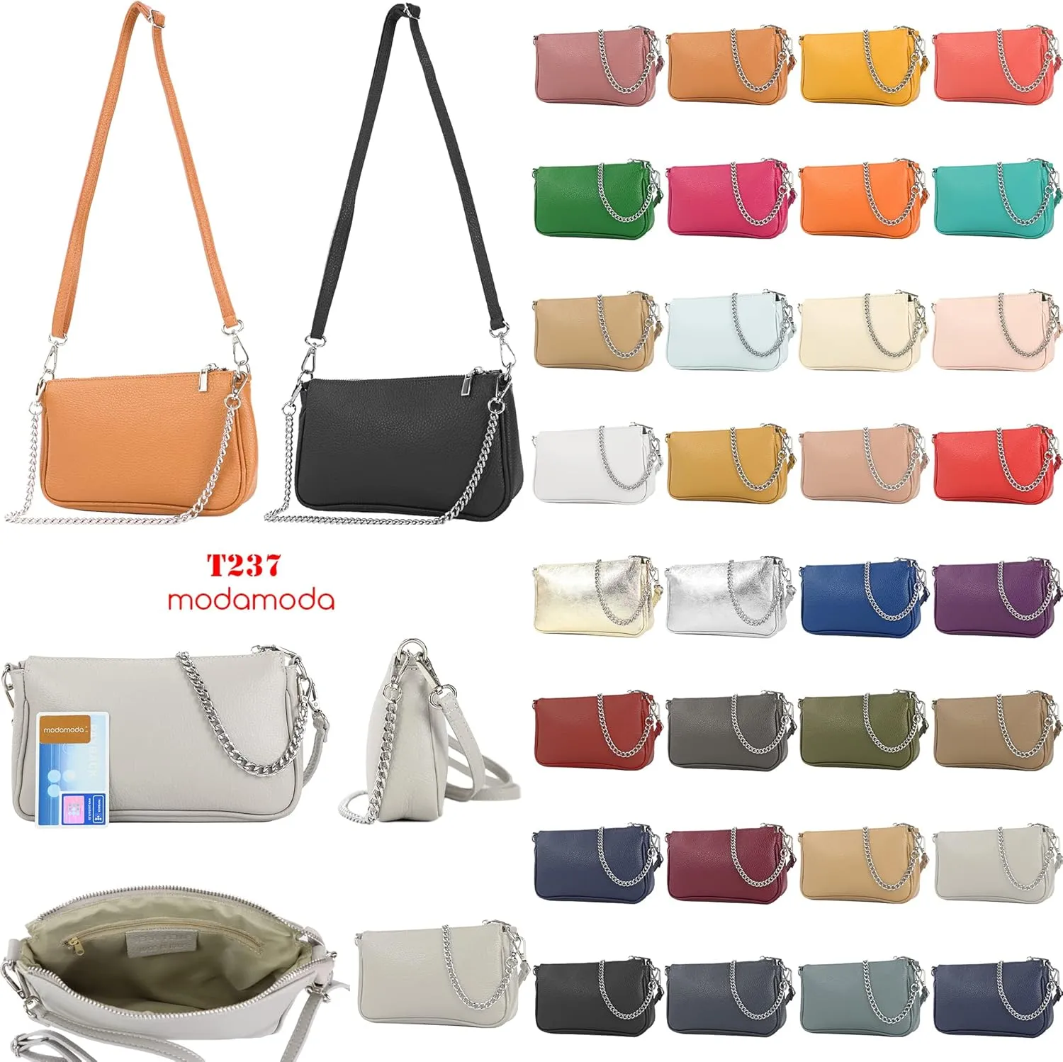 T237 - Small shoulder bag made of Italian leather