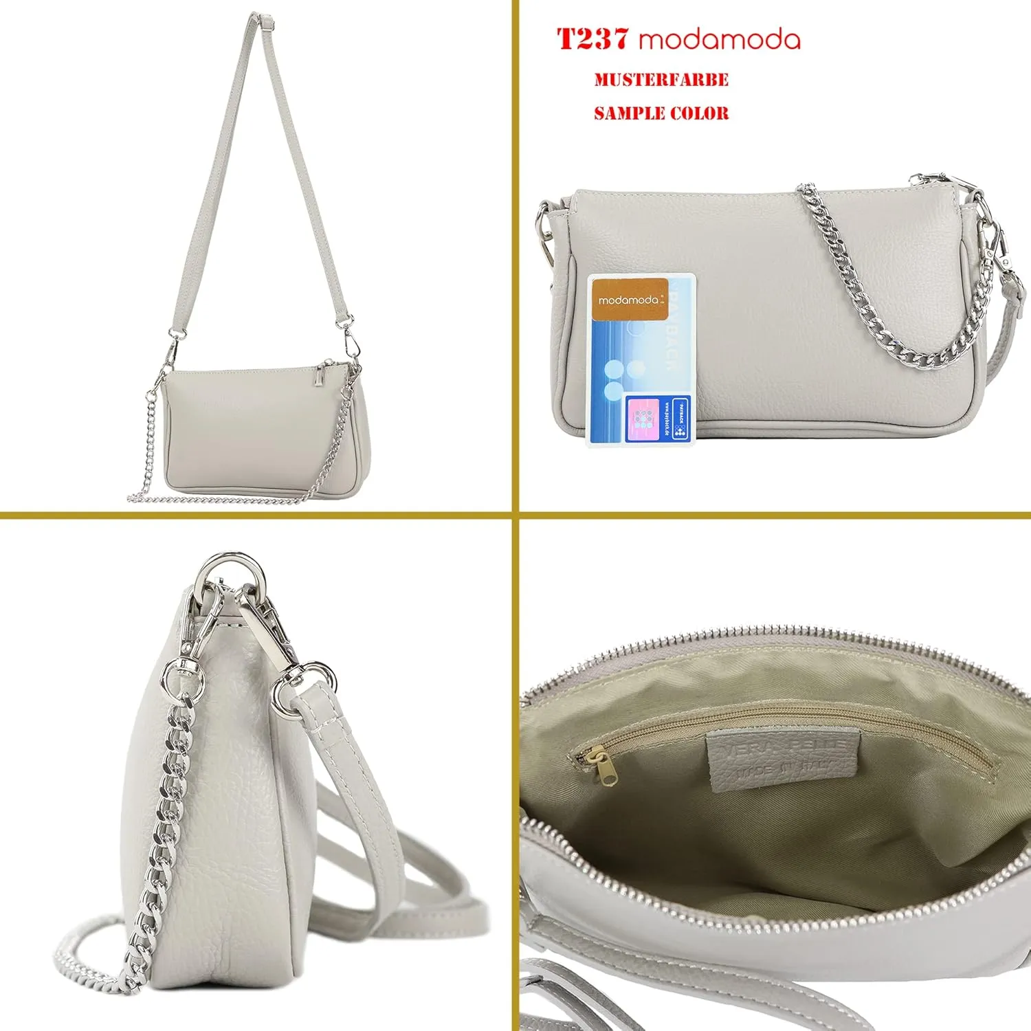T237 - Small shoulder bag made of Italian leather
