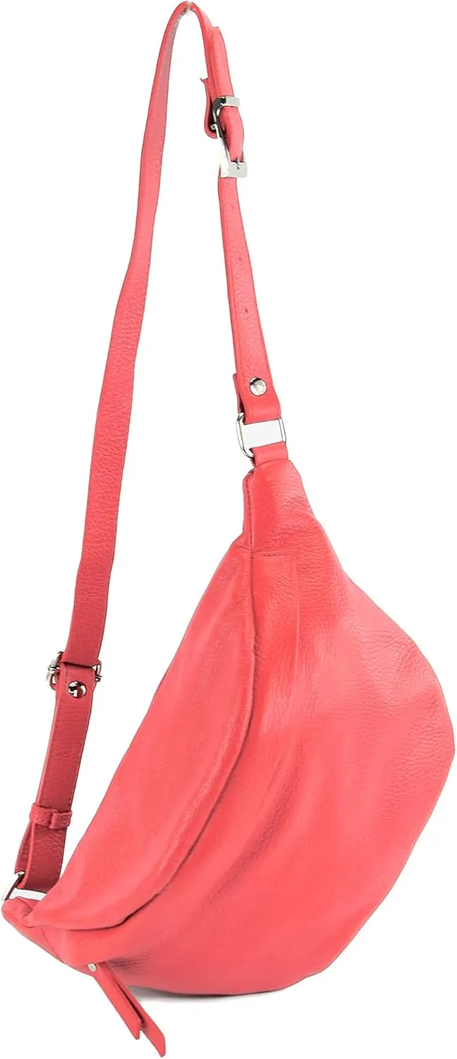 T77 - Italian hip bag, bum bag medium made of soft leather