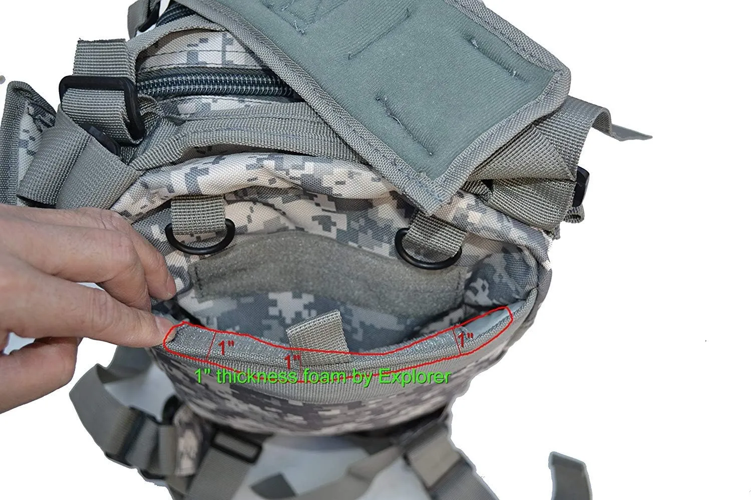 Tactical Assault Pack - Combat Rucksack - 17" Military MOLLE Backpack 27L - Digital Camo (ACU)
