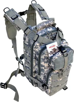 Tactical Assault Pack - Combat Rucksack - 17" Military MOLLE Backpack 27L - Digital Camo (ACU)