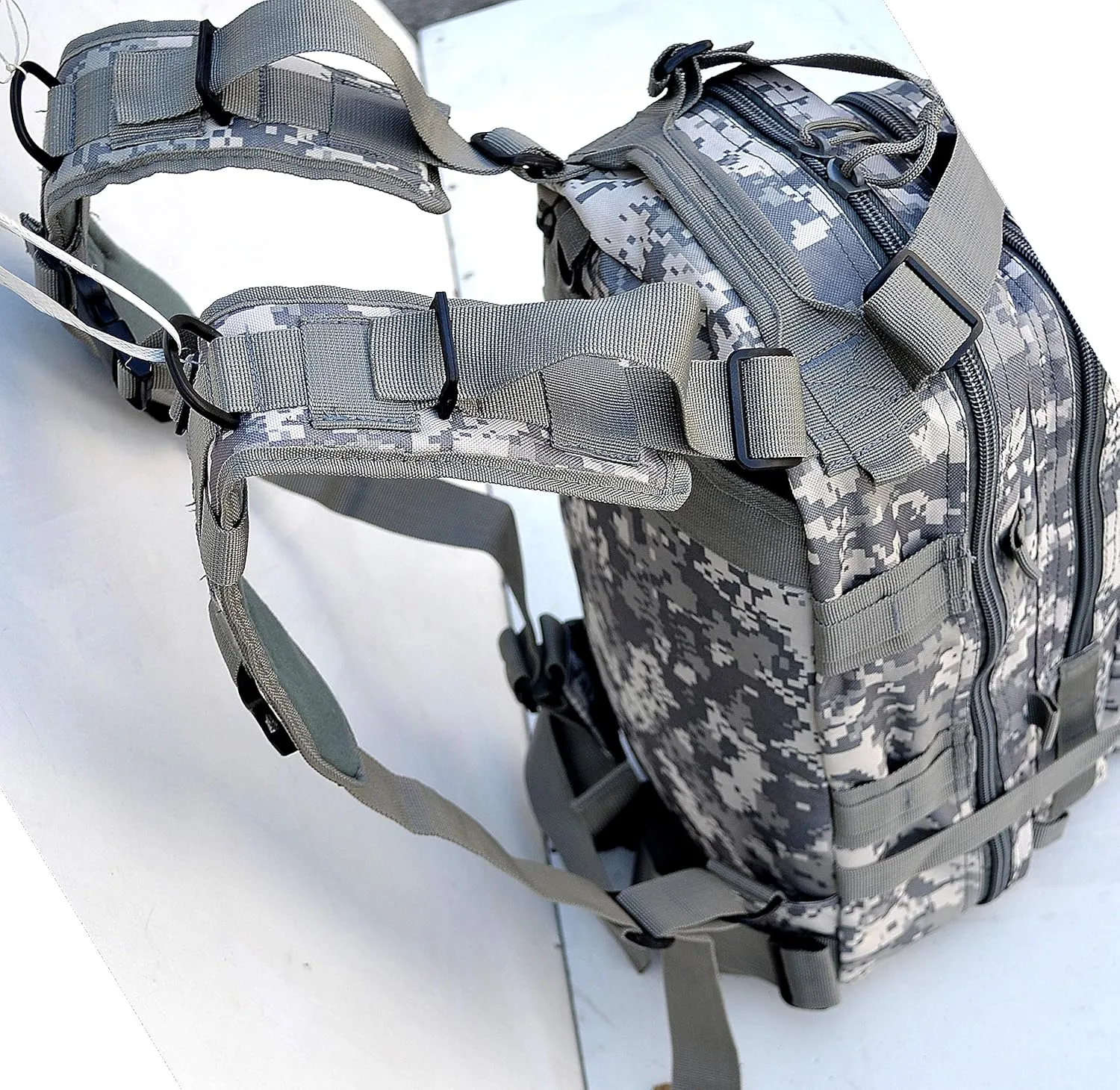 Tactical Assault Pack - Combat Rucksack - 17" Military MOLLE Backpack 27L - Digital Camo (ACU)