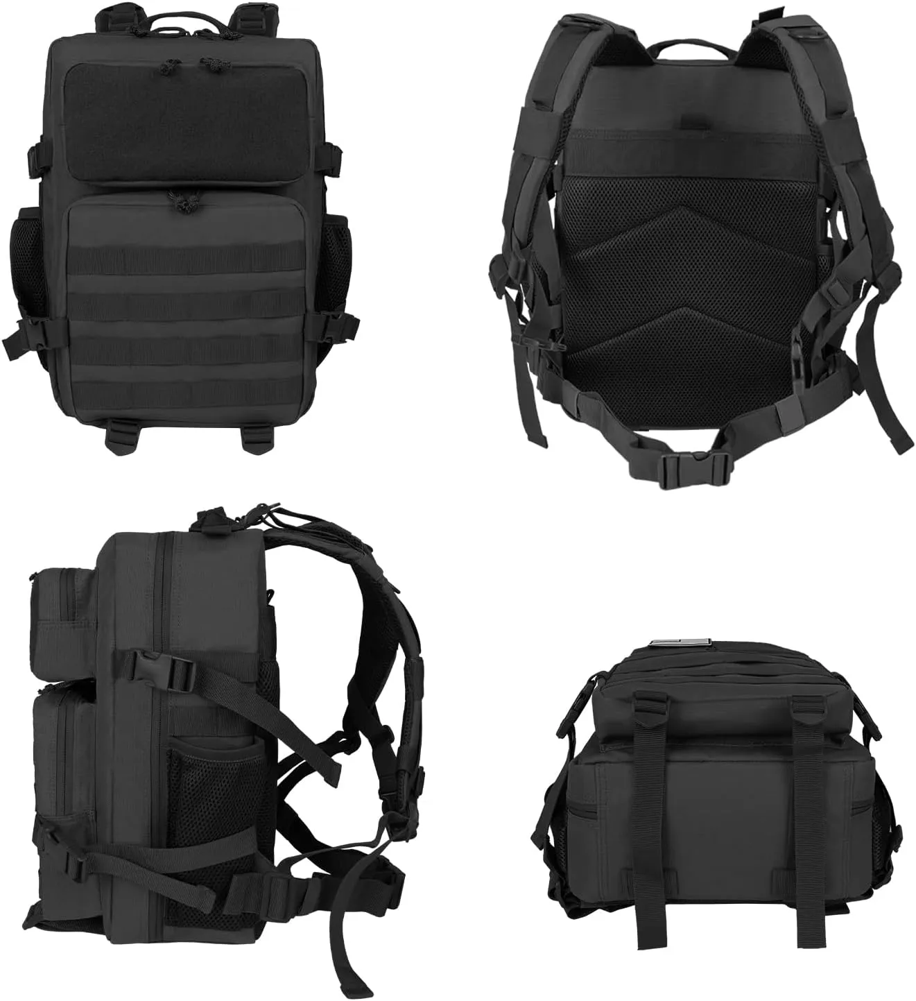 Tactical Backpack - 25L Small Military Tactical Backpack For Men Molle Daypack 3 Day Bug Out Bag Hiking Rucksack With Bottle Holder 25L Small Black Backpacks
