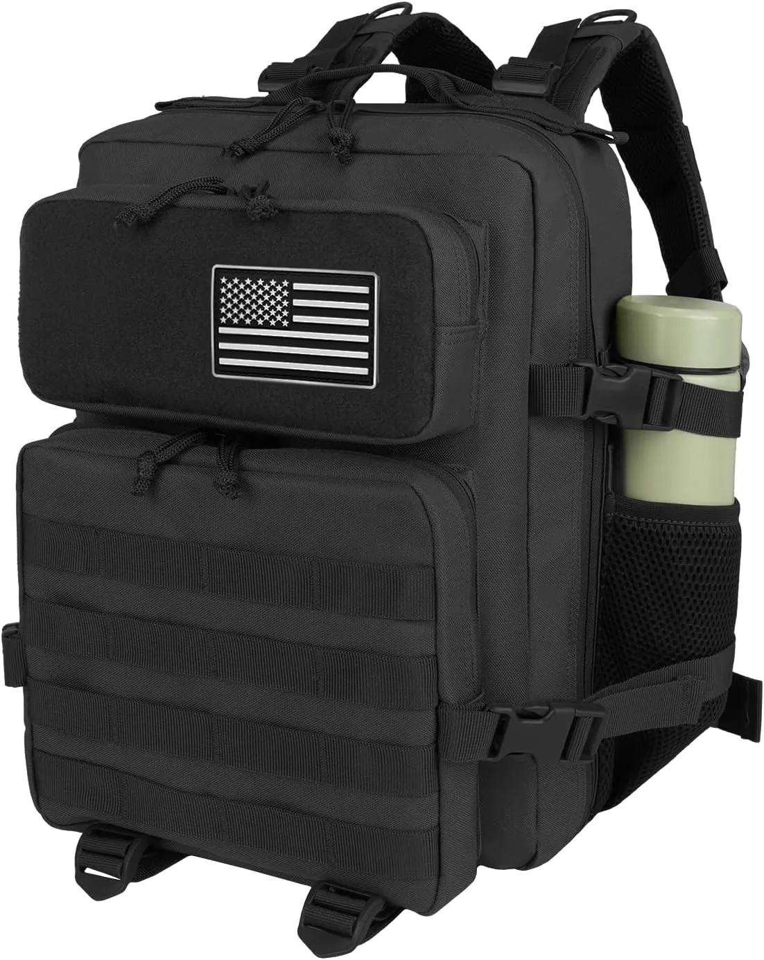 Tactical Backpack - 25L Small Military Tactical Backpack For Men Molle Daypack 3 Day Bug Out Bag Hiking Rucksack With Bottle Holder 25L Small Black Backpacks