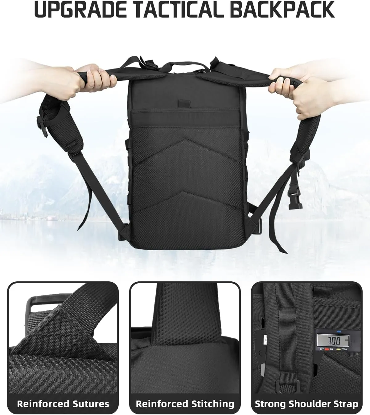 Tactical Backpack - 25L Small Military Tactical Backpack For Men Molle Daypack 3 Day Bug Out Bag Hiking Rucksack With Bottle Holder 25L Small Black Backpacks