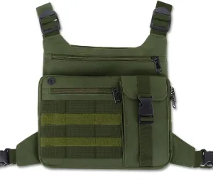 Tactical Chest Bag Lightweight Running Chest Pack, Water Resistant Running Vest Pack with Phone Holder Running Backpack for Men Women