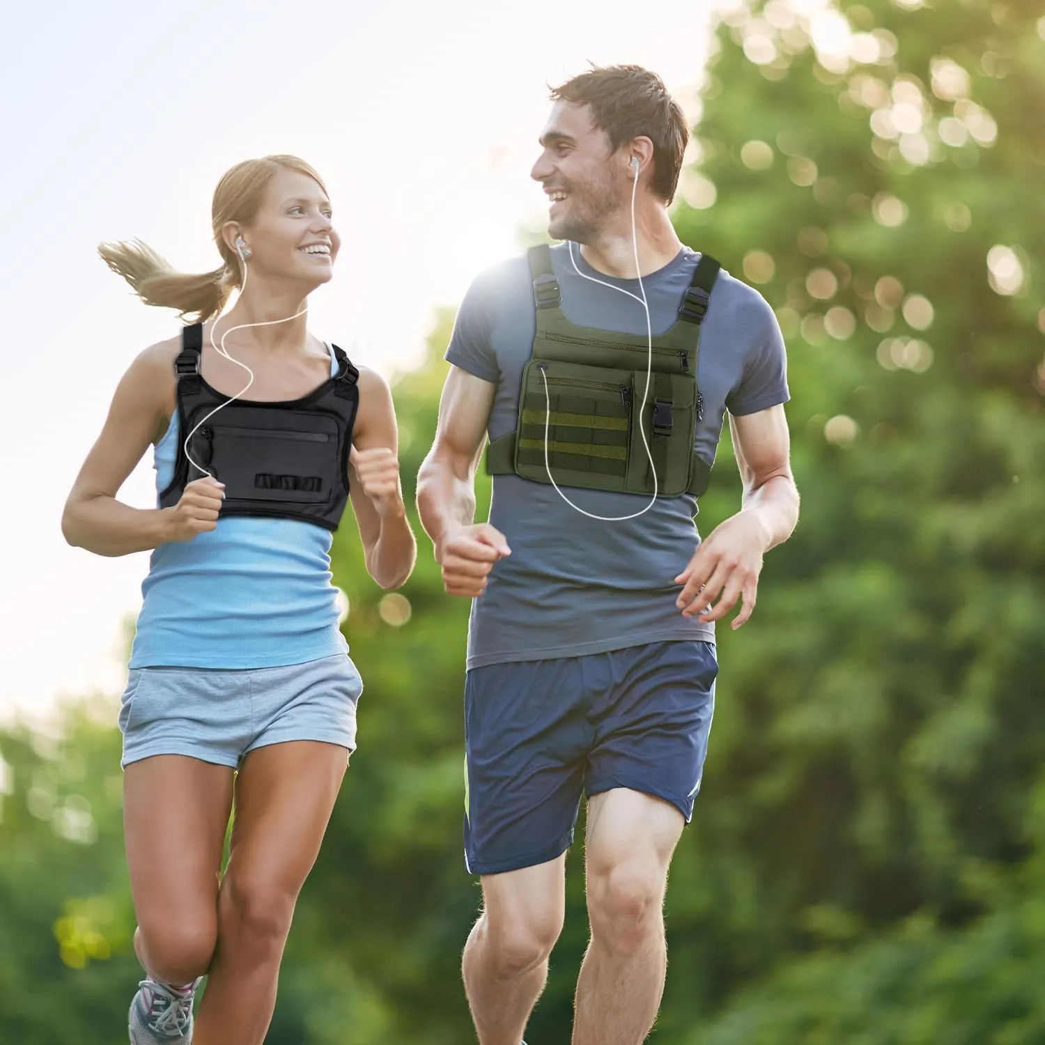 Tactical Chest Bag Lightweight Running Chest Pack, Water Resistant Running Vest Pack with Phone Holder Running Backpack for Men Women
