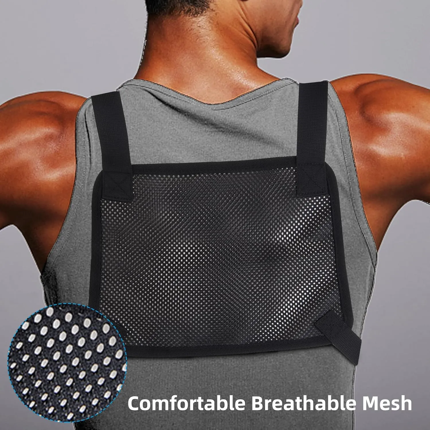 Tactical Chest Running Bag: Holster Vest Pack Phone Holder - Outdoor Sports Hiking Workout Ski Jogging Cycling Walking Resistant Adjustable Bags for Men Women Black