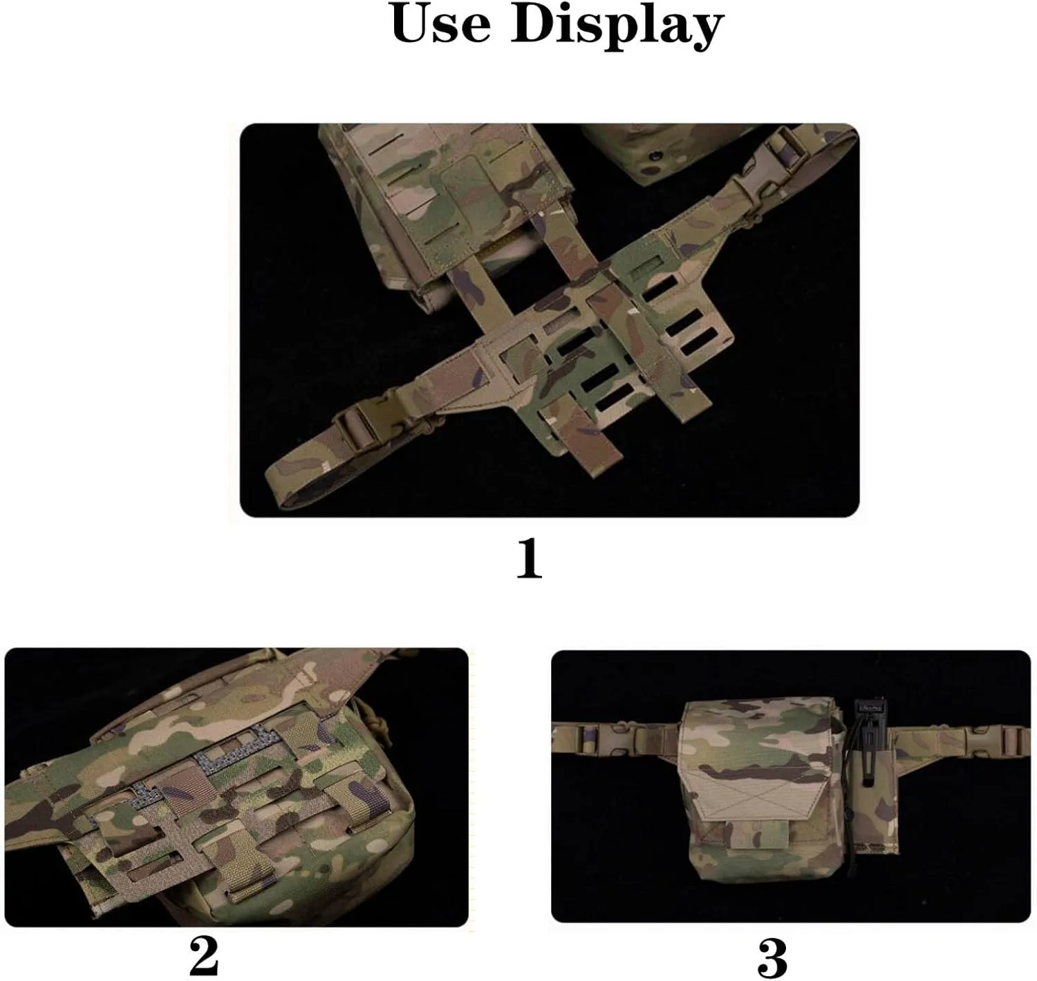 Tactical Fanny Pack Adapter Panel Waist Belt Extension Platform for Molle Pouches Magazine Pouch