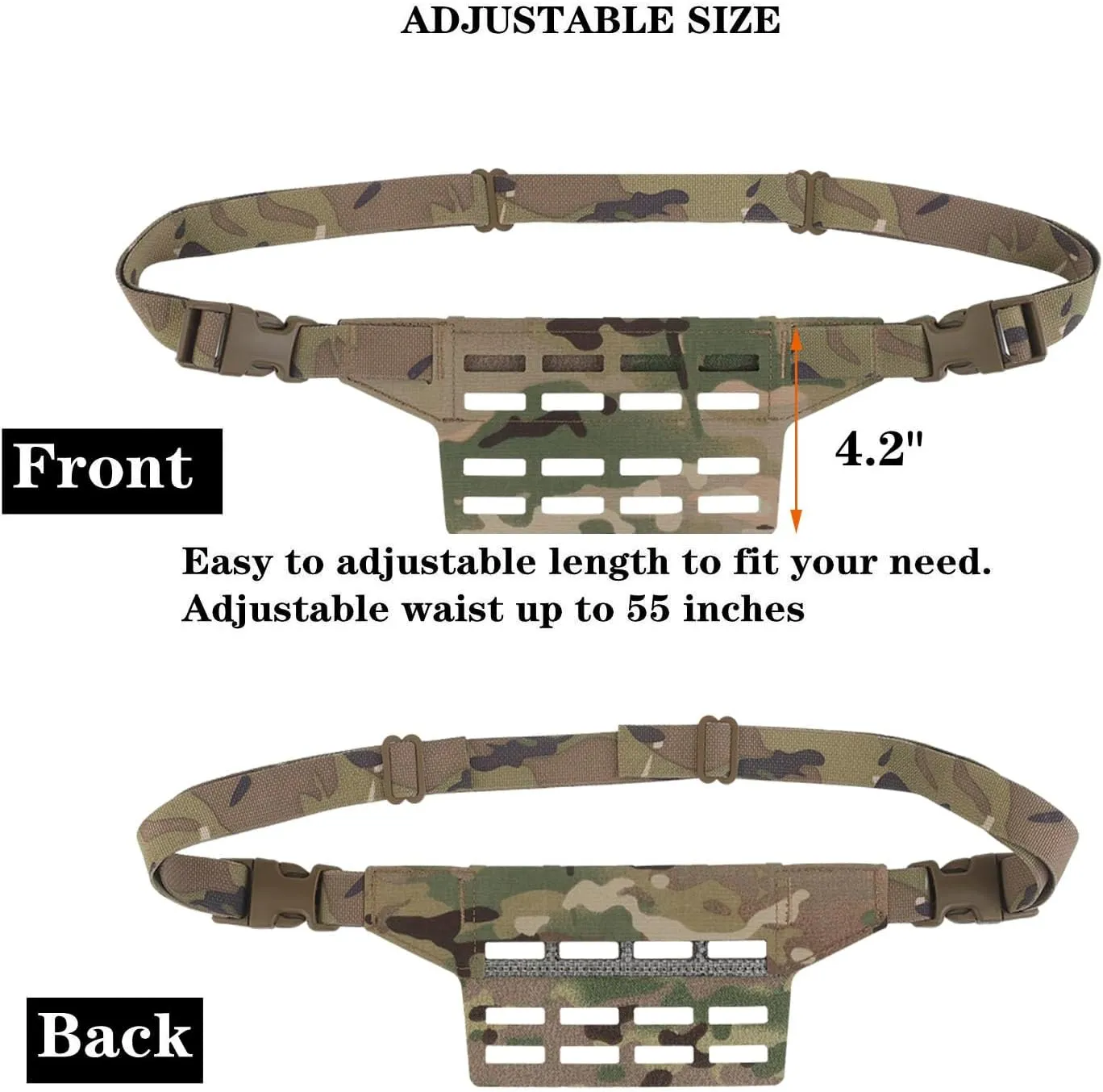 Tactical Fanny Pack Adapter Panel Waist Belt Extension Platform for Molle Pouches Magazine Pouch