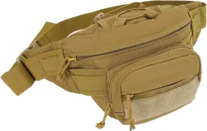 Tactical Fanny Pack for Men-Concealed Carry Waist Bag with Multi-Pockets,Durable & Comfortable Design for Outdoor Hiking,Climbing,Fishing Coyote Brown