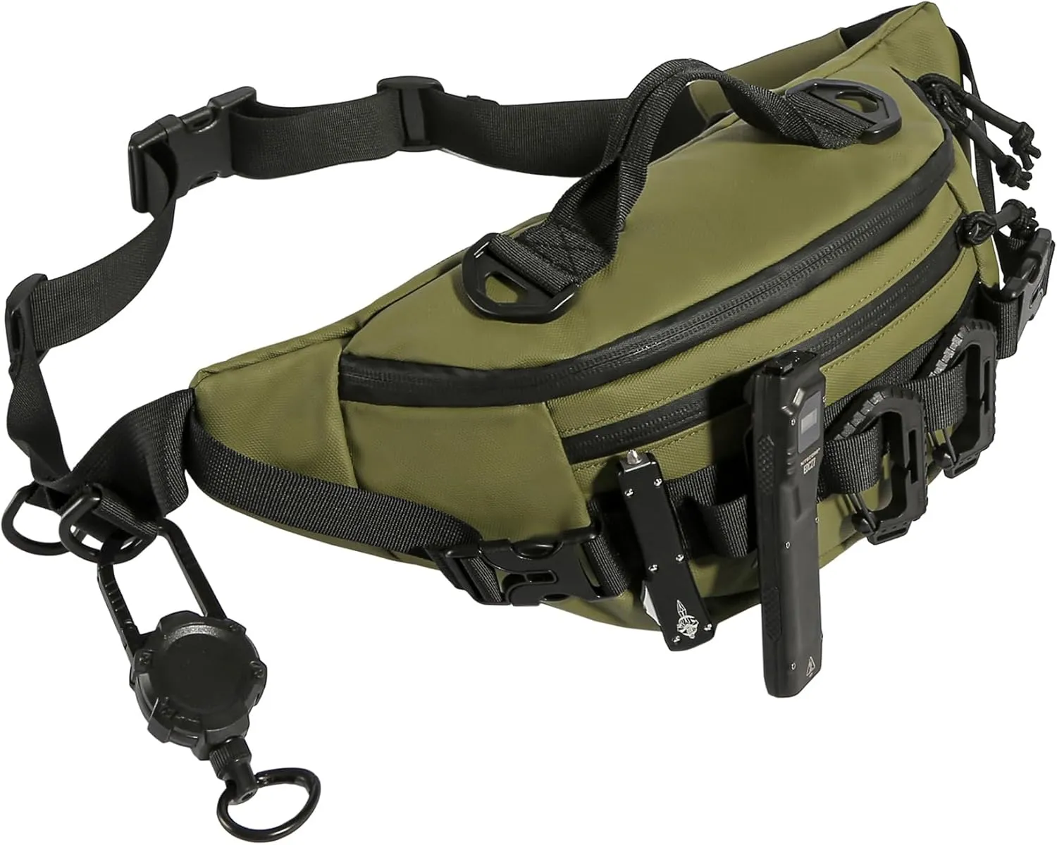 Tactical Fanny Pack for Men Women Military Waist Bag Molle Utility Hip Belt Pouch Crossbody Bags Bumbag for Cycling Hiking Walking Fishing Army Green