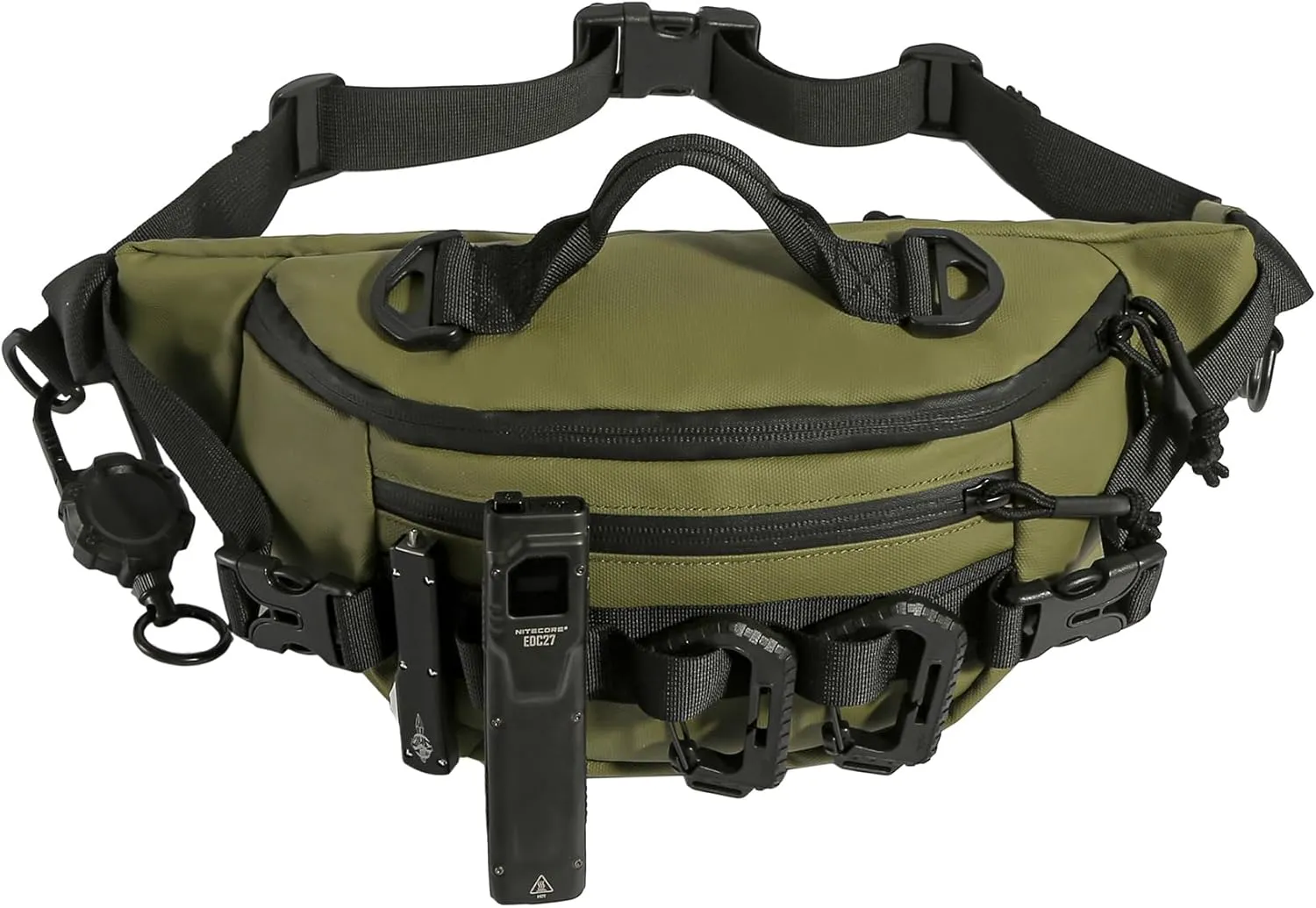 Tactical Fanny Pack for Men Women Military Waist Bag Molle Utility Hip Belt Pouch Crossbody Bags Bumbag for Cycling Hiking Walking Fishing Army Green