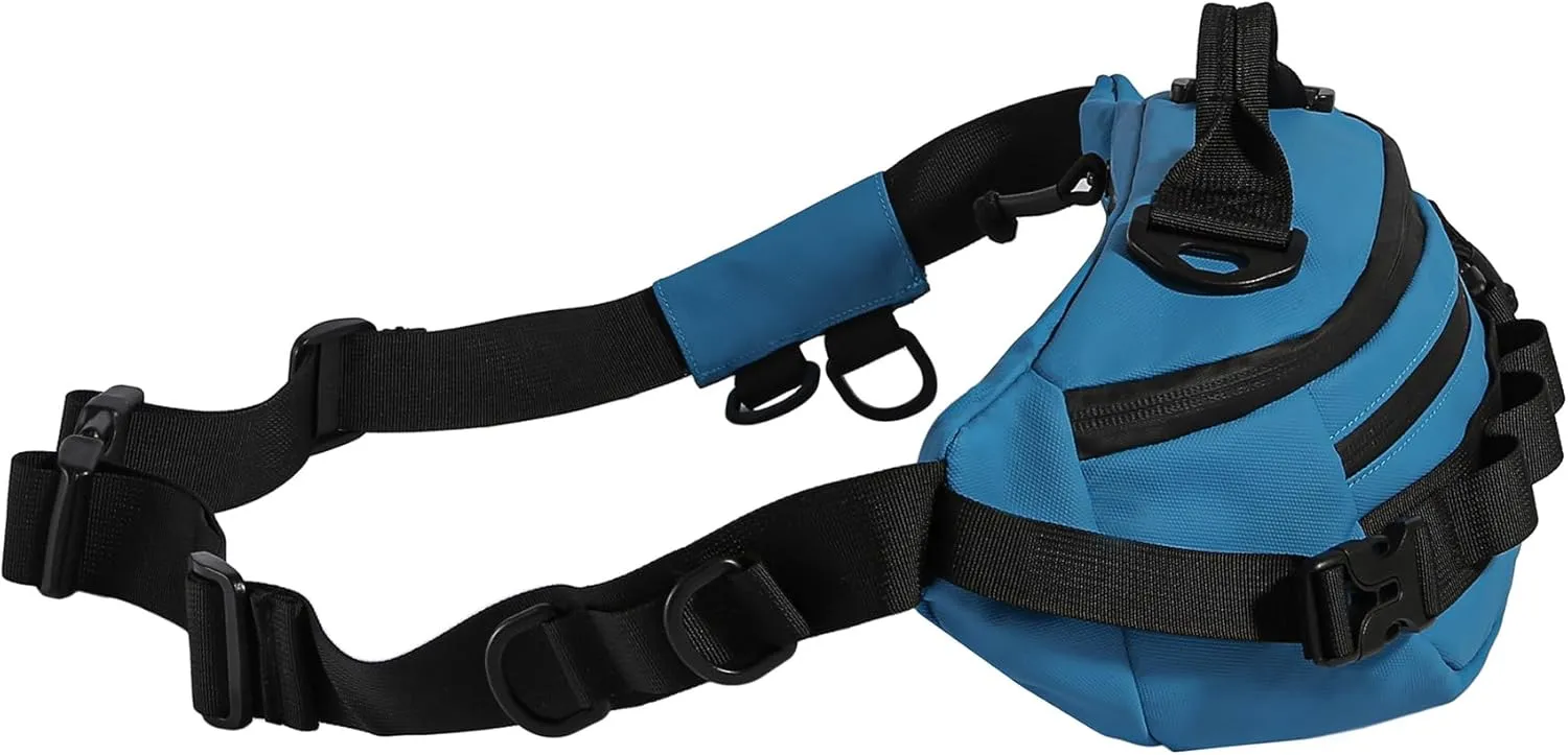 Tactical Fanny Pack for Men Women Military Waist Bag Molle Utility Hip Belt Pouch Crossbody Bags Bumbag for Cycling Hiking Walking Fishing Blue