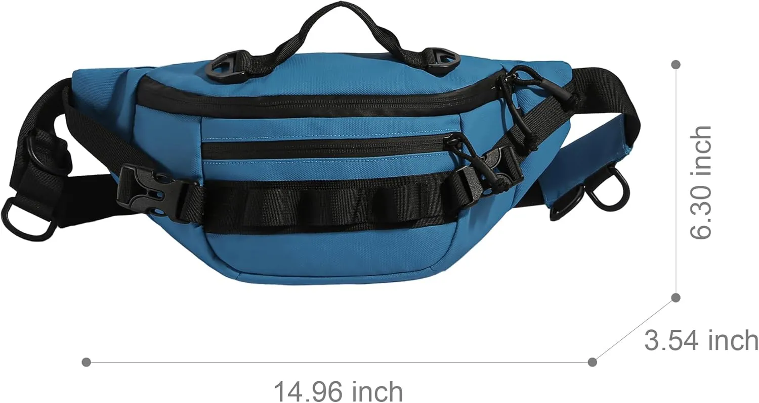 Tactical Fanny Pack for Men Women Military Waist Bag Molle Utility Hip Belt Pouch Crossbody Bags Bumbag for Cycling Hiking Walking Fishing Blue
