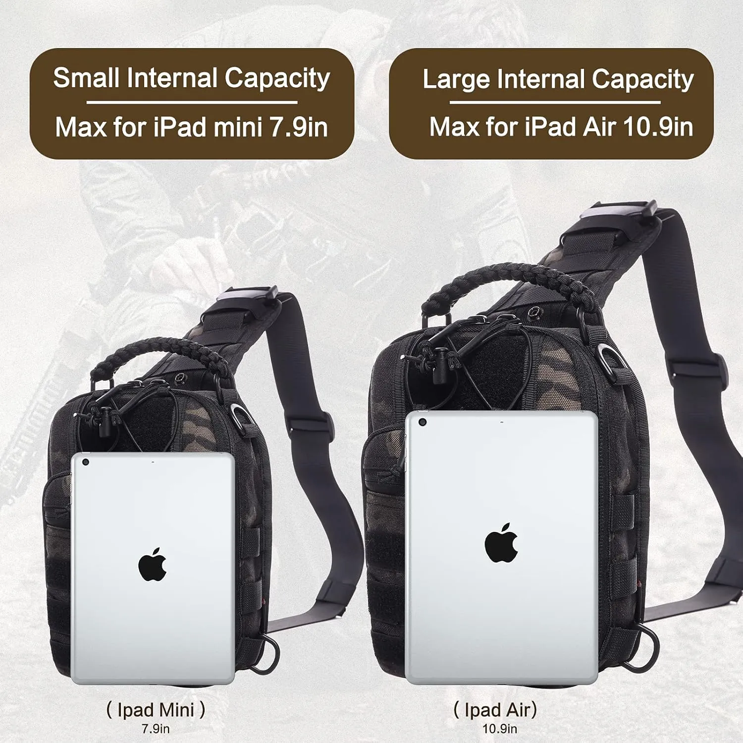 Tactical Sling Bag Pack Military Rover Shoulder Bag Molle Assault Range Bag Backpack 1050D