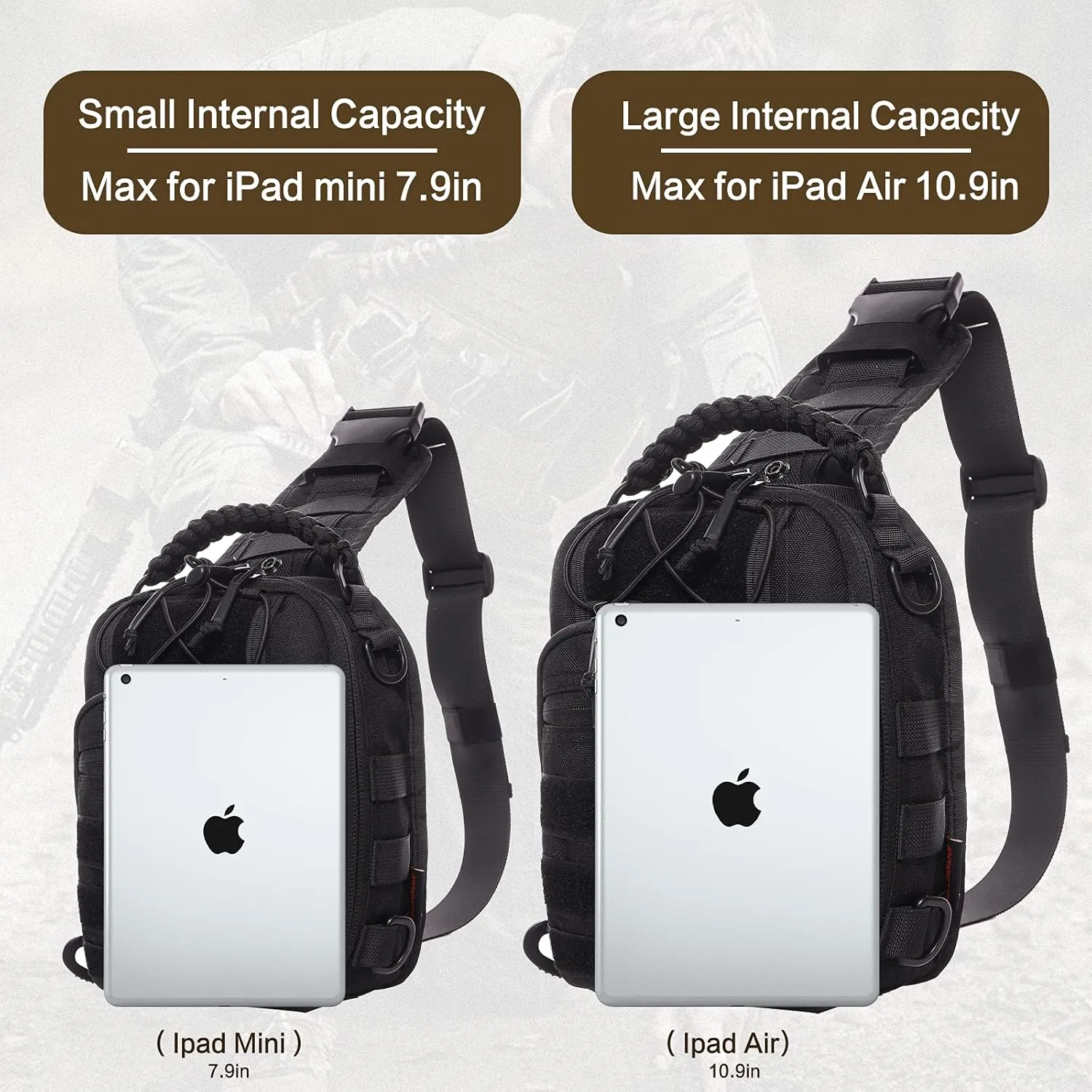 Tactical Sling Bag Pack Military Rover Shoulder Bag Molle Assault Range Bag Backpack 1050D