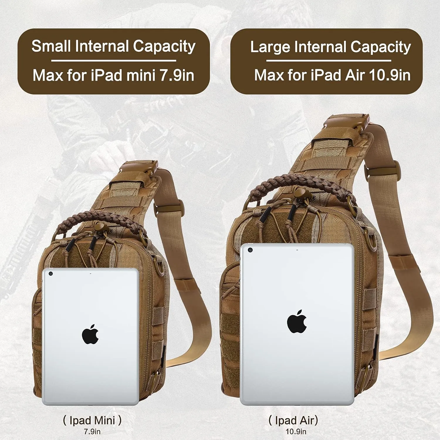 Tactical Sling Bag Pack Military Rover Shoulder Bag Molle Assault Range Bag Backpack 1050D