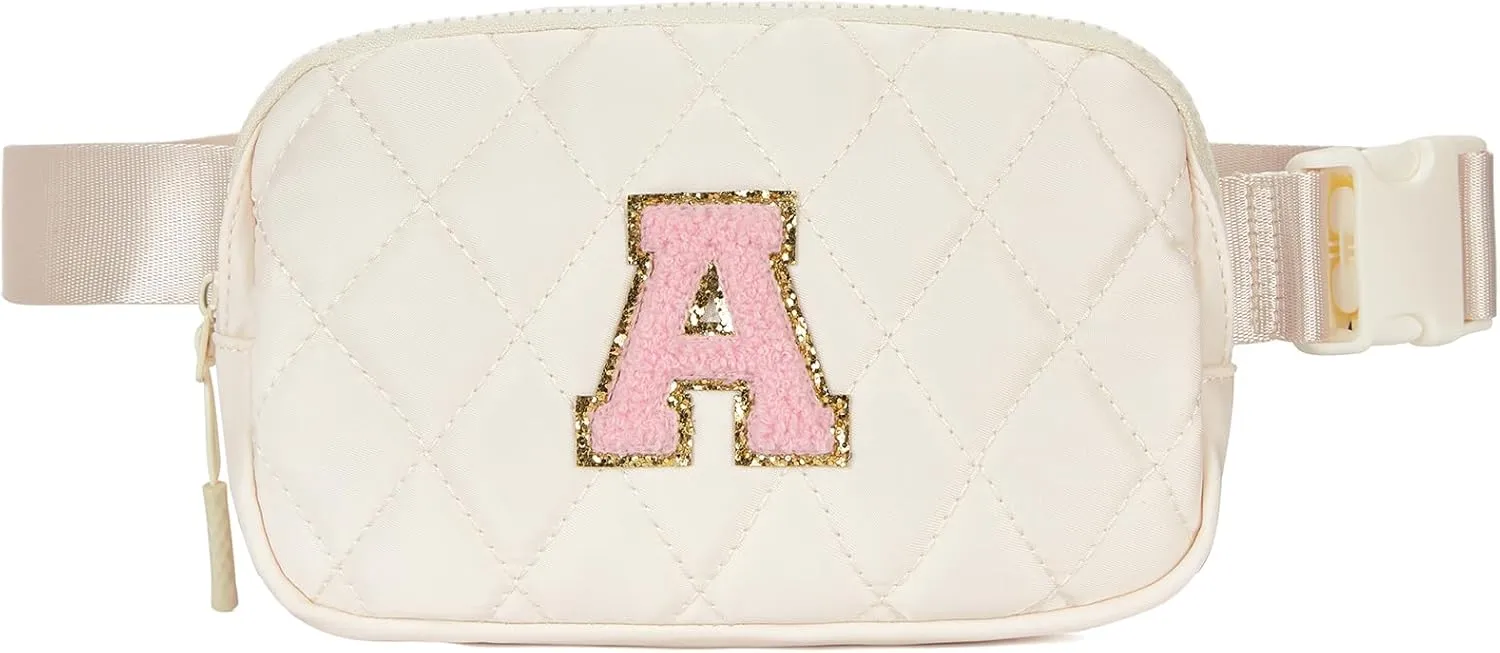 Telena Belt Bag for Women Men Fashionable Crossbody Fanny Pack for Women Waist Bag with Adjustable Strap Beige-Quilted