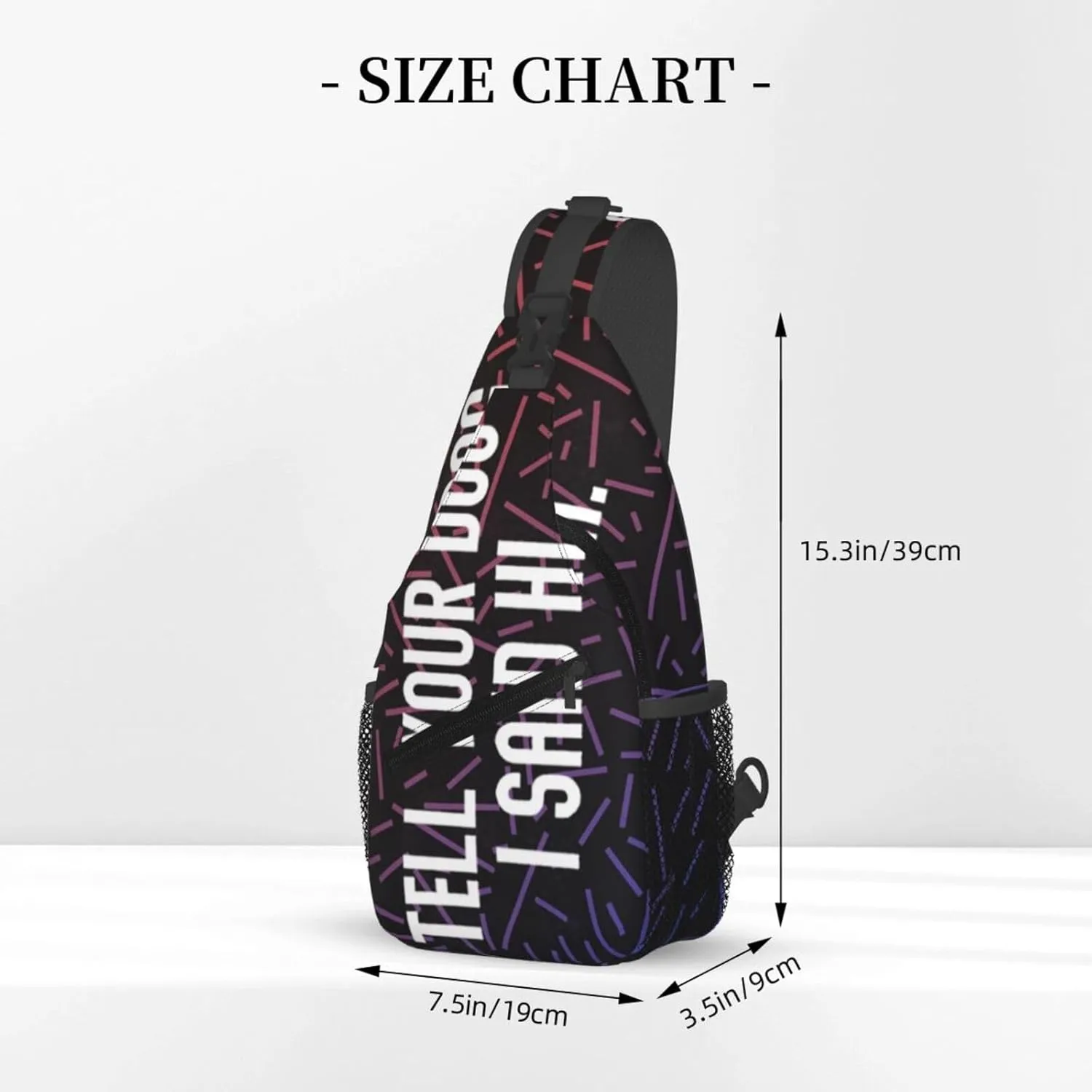 Tell You Dog I Say Hi Small Crossbody Backpack Sling Bag For Men Women Mini One Shoulder Chest Bags Gym Sport Travel Hiking Daypack