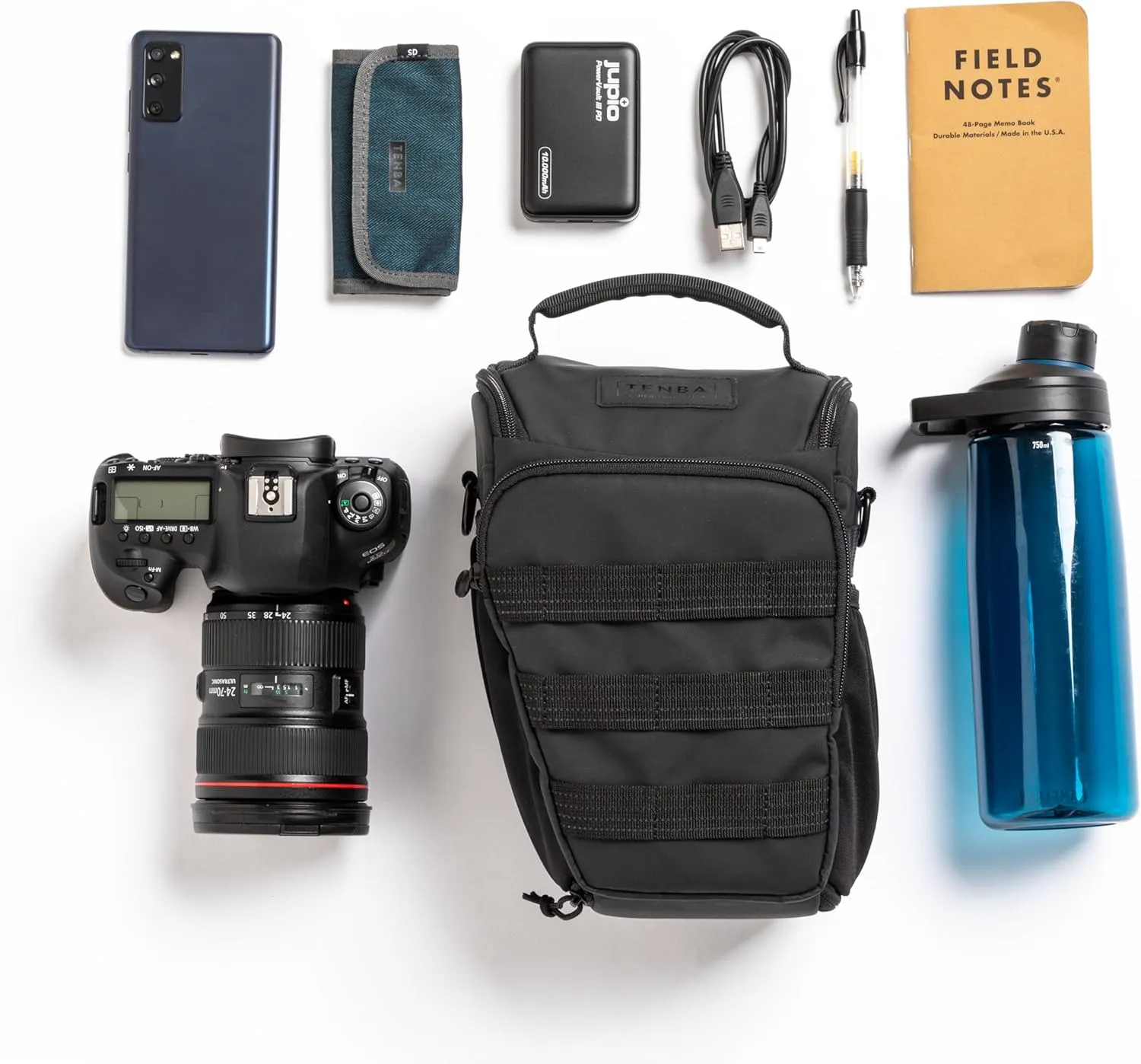 Tenba Axis v2 4L Top Loader Camera Bag for DSLR or Mirrorless Camera with Attached 24-70mm (or 70-200mm 2.8 When Bag is expanded) – Black (637-750)