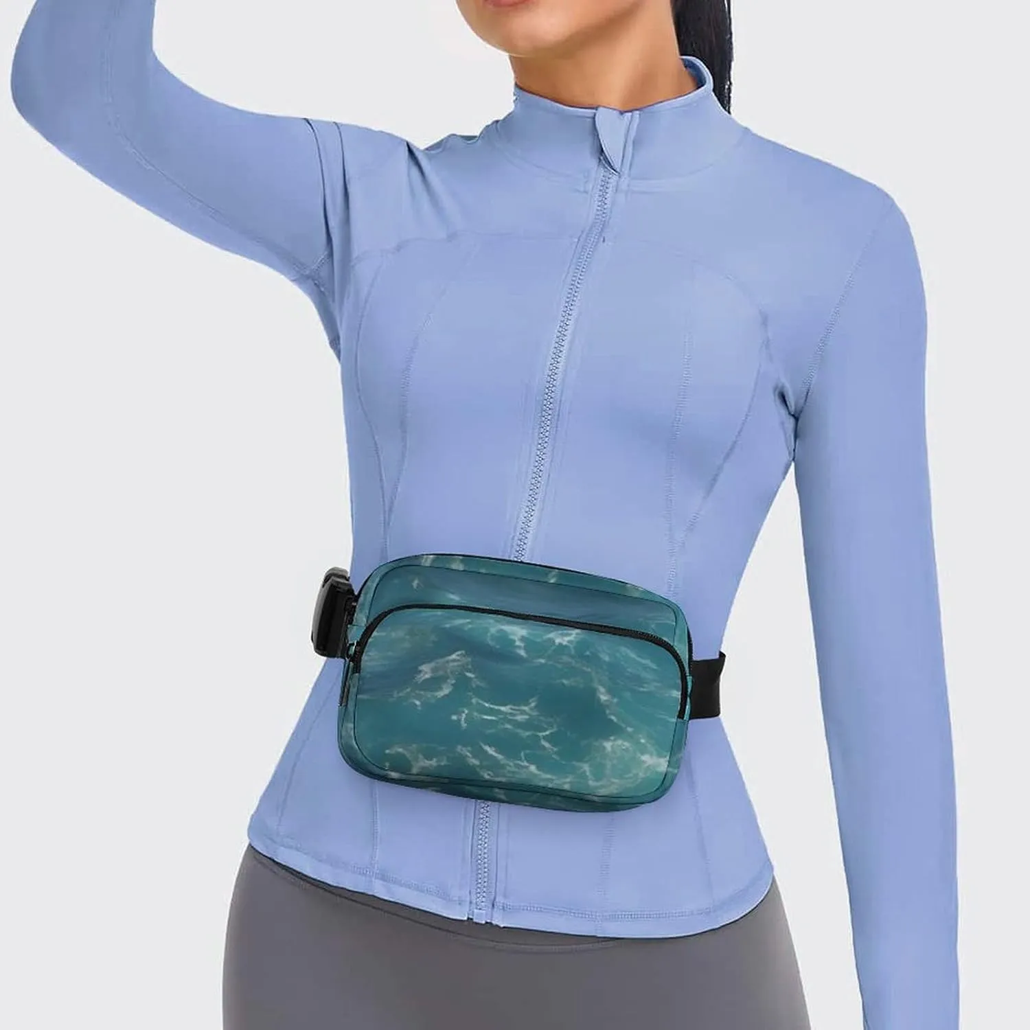 The Deep Blue Sea Print Fanny Packs for Women Men Fashion Portable Waist Pack Adjustable Belt Bum Bag Hip Bags for Travel, 20x13cm, style-5