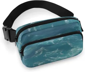 The Deep Blue Sea Print Fanny Packs for Women Men Fashion Portable Waist Pack Adjustable Belt Bum Bag Hip Bags for Travel, 20x13cm, style-5