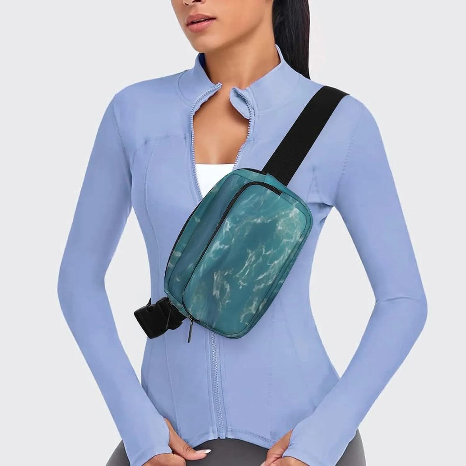 The Deep Blue Sea Print Fanny Packs for Women Men Fashion Portable Waist Pack Adjustable Belt Bum Bag Hip Bags for Travel, 20x13cm, style-5