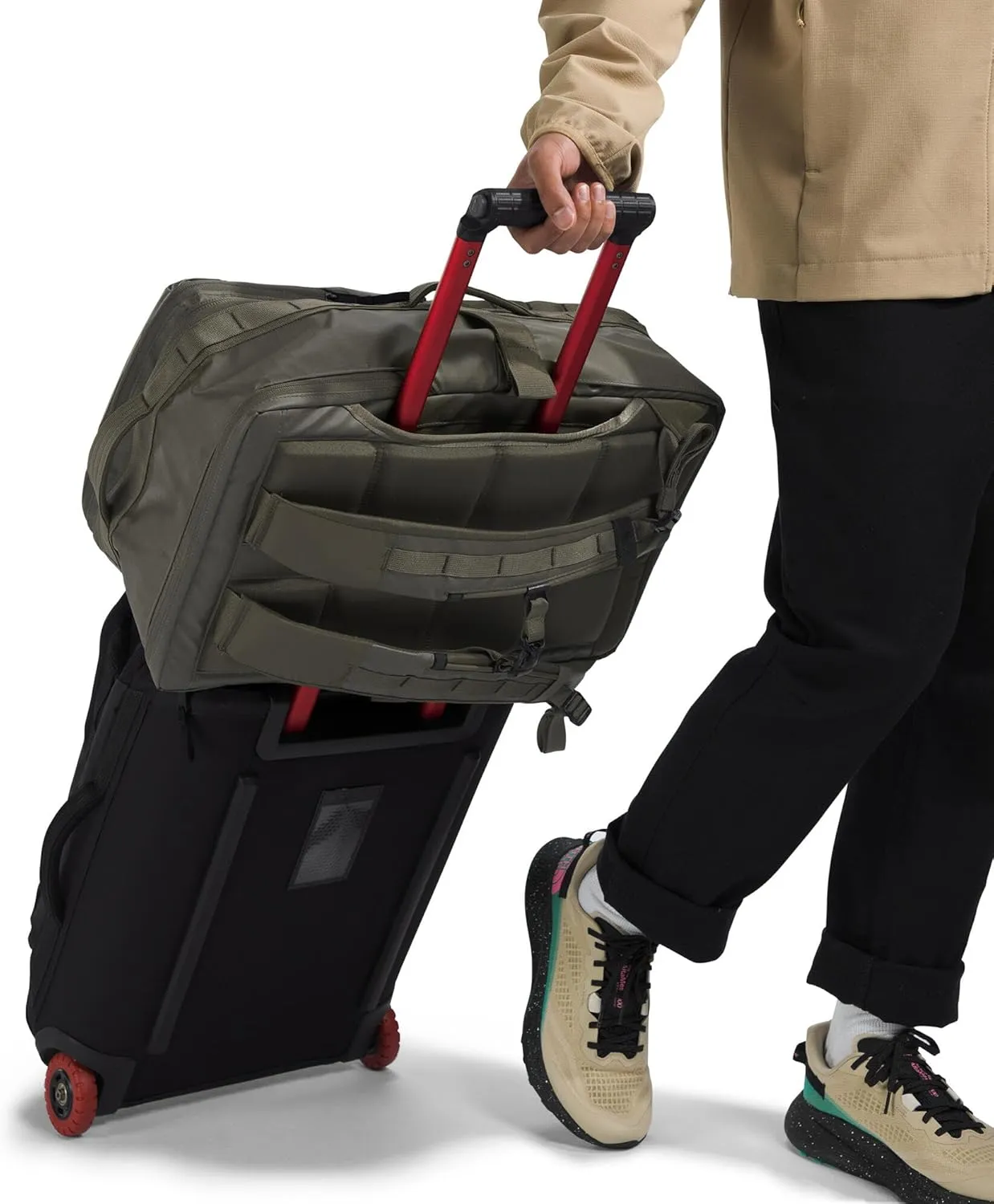 THE NORTH FACE Base Camp Voyager Travel Pack - PFAS Free, New Taupe Green/TNF Black-NPF, One Size