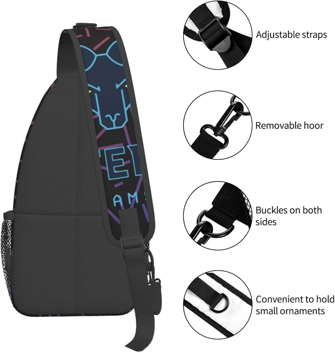 Thomas Jefferson University Logo Small Crossbody Backpack Sling Bag For Men Women Mini One Shoulder Chest Bags Gym Sport Travel Hiking Daypack