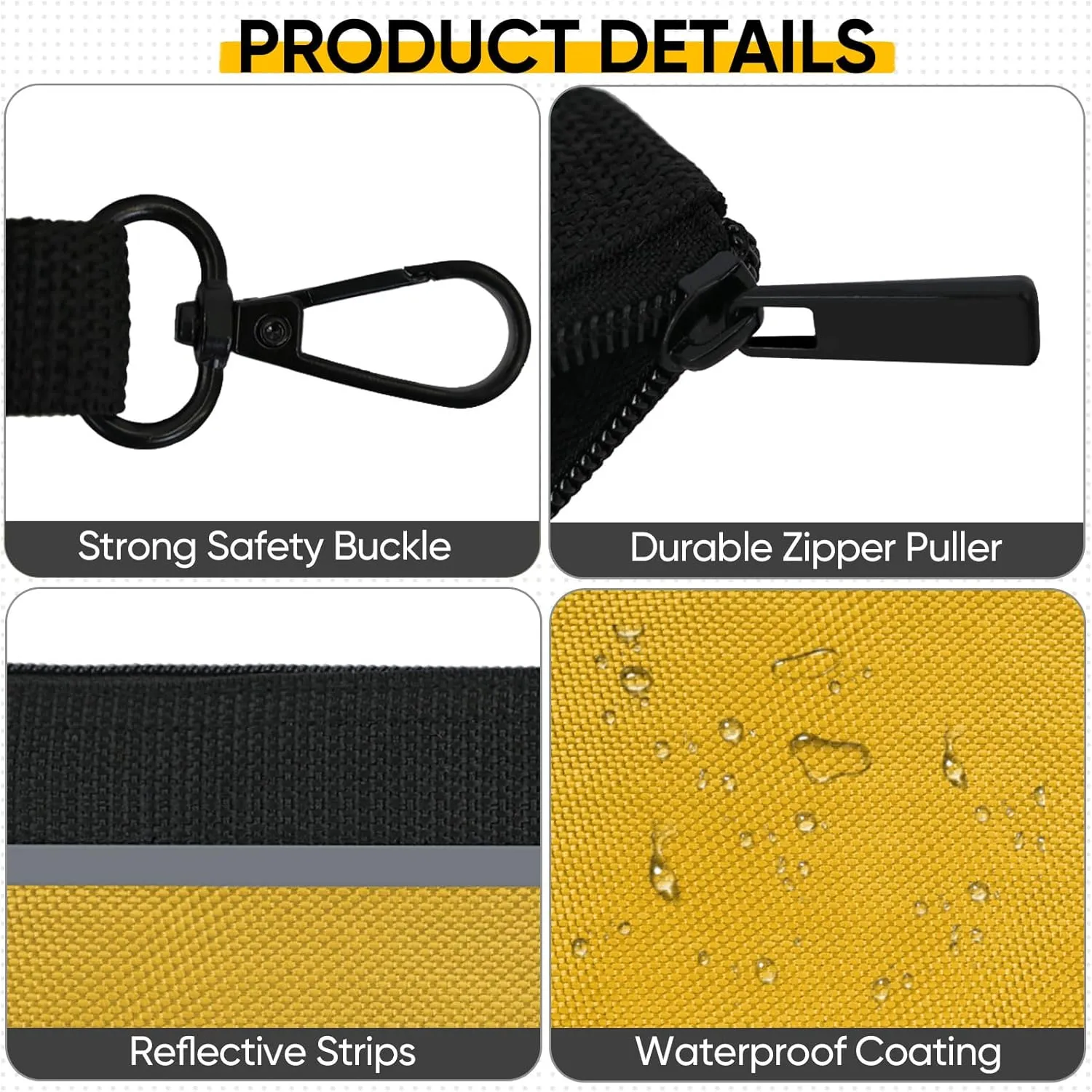 TICONN Tool Pouches with Zipper, 1680D Oxford Small Tool Bags, Waterproof Utility Bag Zipper Pouch for Tool Organizers and Storage (6 Pack Combo)