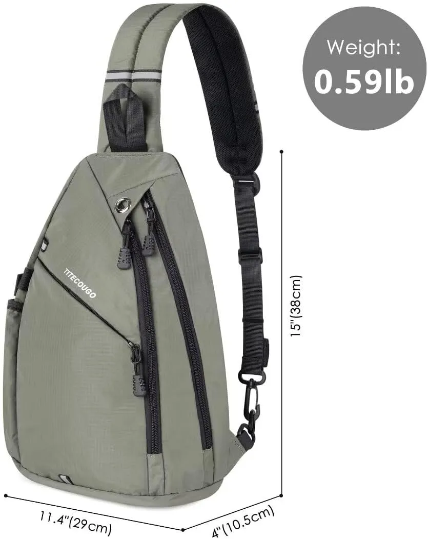 TITECOUGO Sling Bag Crossbody Shoulder Outdoor Travel Hiking Backpack for Women & Men