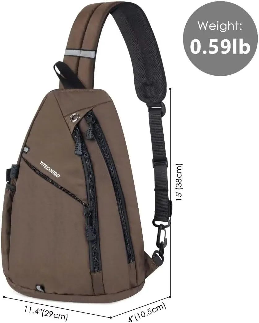 TITECOUGO Sling Bag Crossbody Shoulder Outdoor Travel Hiking Backpack for Women & Men