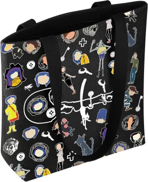 TOBGBE Horror Movie Gifts Cartoon Zombie Inspired Tote Bag Thriller Fantasy Movie Character Reusable Grocery Bag Spooky Gifts