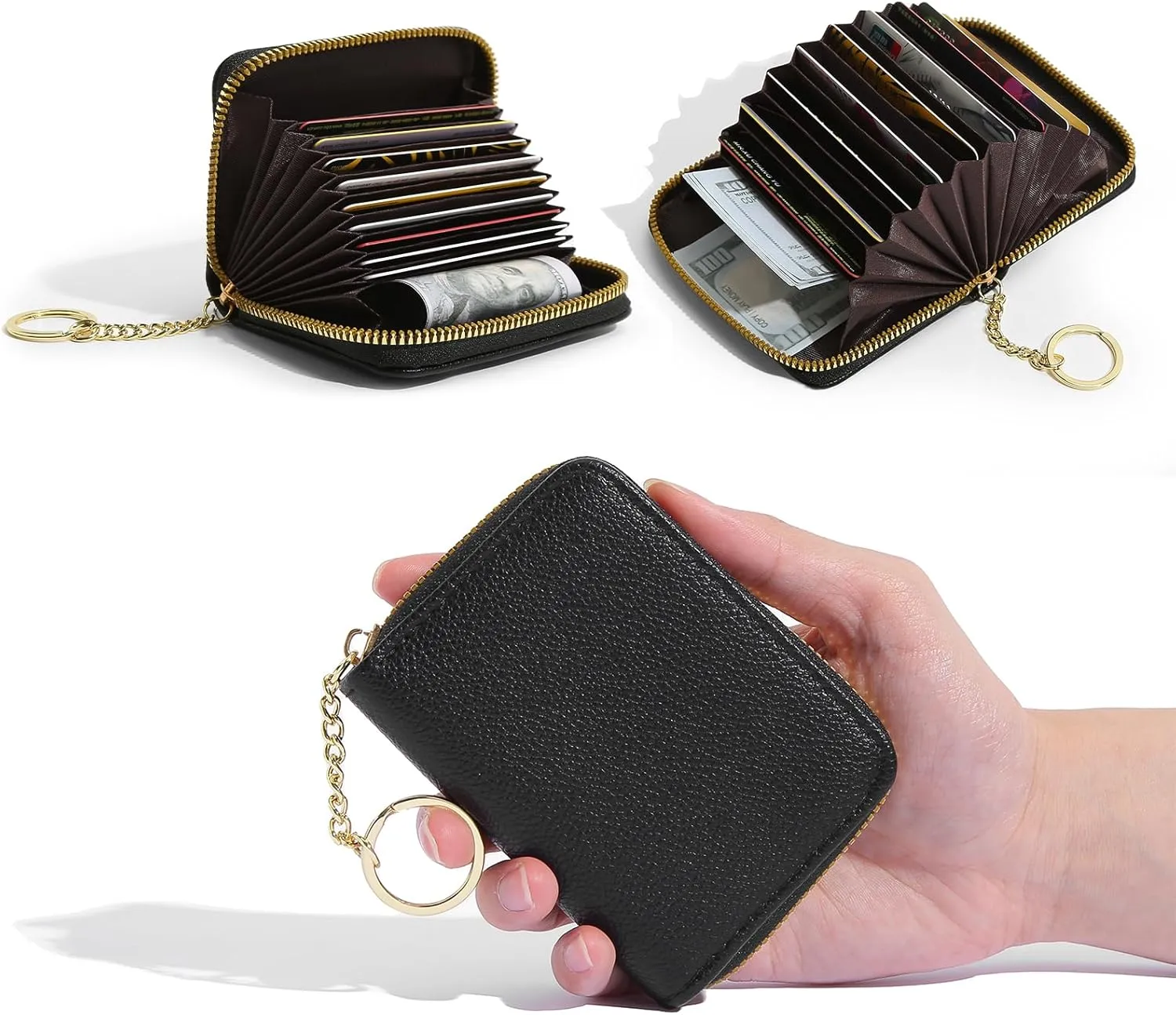 TOBVZOO Belt Bag with Keychain Card Wallet for Women Men, Everywhere Fanny Pack Crossbody Bags with Adjustable Strap, Mini Fashion Waist Packs (Black with Keychain Wallet)