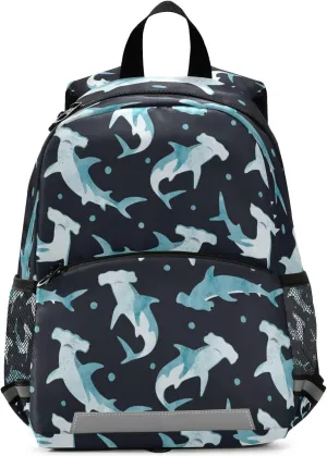 Toddler Backpack Boy Kids Backpack with Chest Strap, 12 Inch Children Hammerhead Shark School Bag Safety Leashes Removable Tether Bookbag