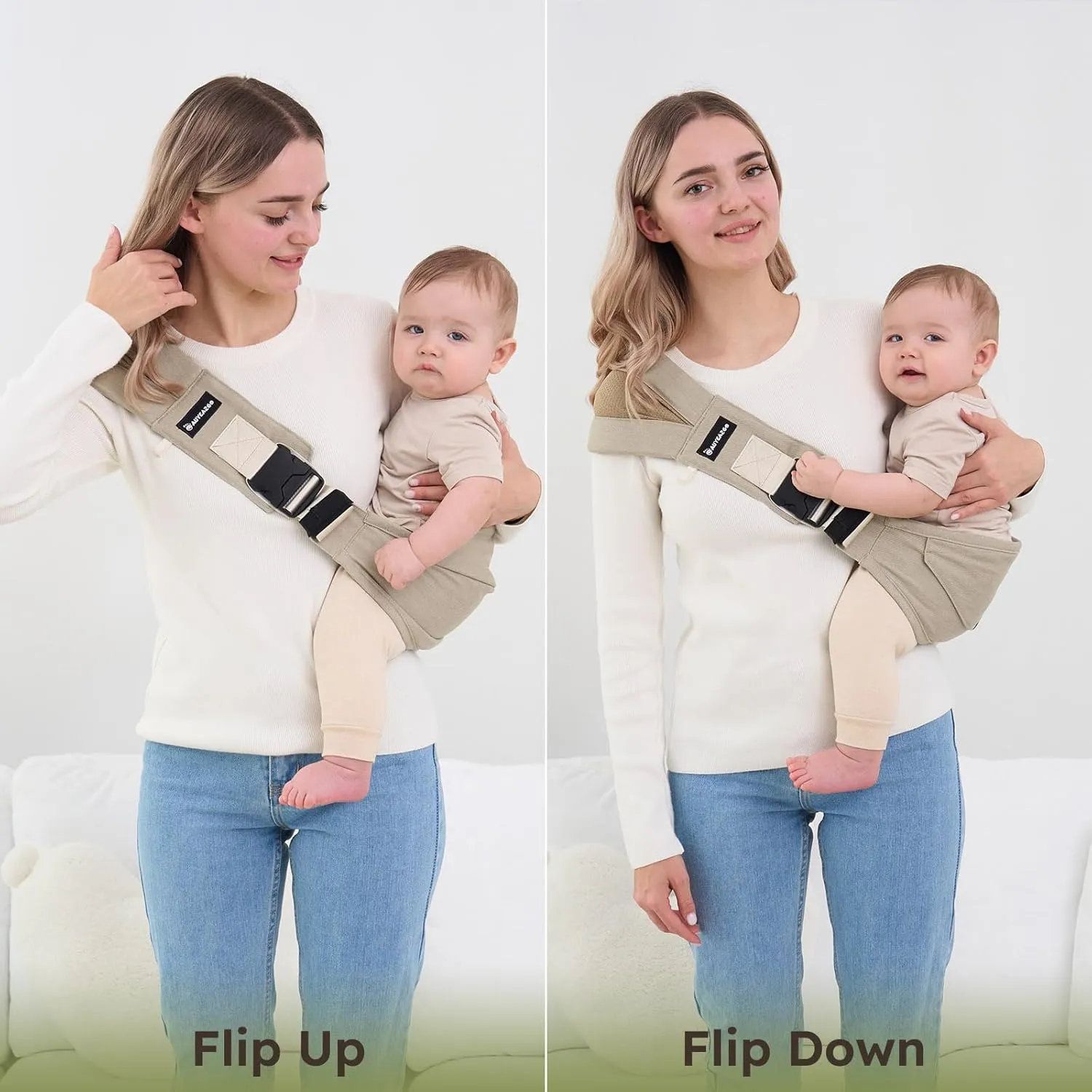 Toddler Sling Carrier - Premium Cotton, Expandable & Ergonomic, One Size Fits All, Ideal for 6-48 Months (11-44 lbs), Compact & Easy to Use, Blue