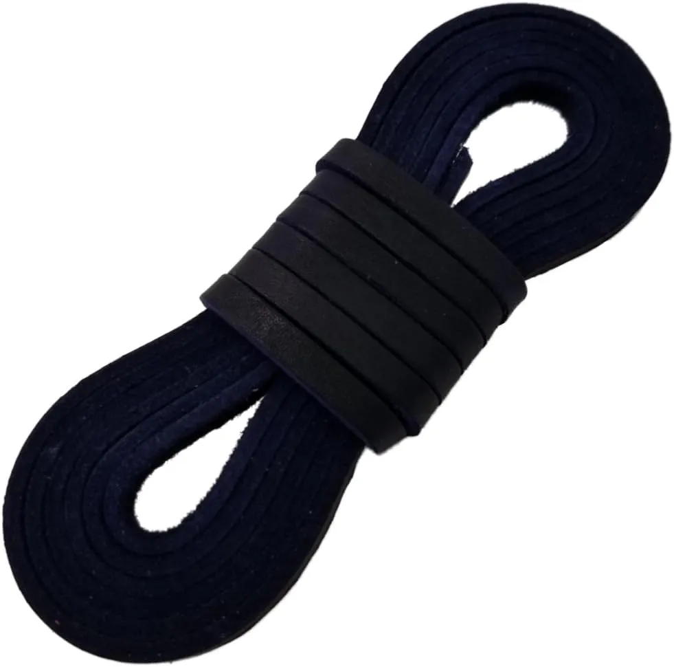 TOFL Leather Straps | 2 Pieces | 72 Inches Long | 1/4 Inch Wide | 1/8 Inch Thick | Baseball and Softball Mitt and Glove Lace, Jewelry, Hanging Pictures, Shelves, Decorating Furniture | Dark Navy Blue