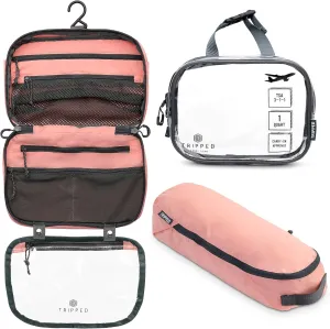 Toiletry Bag Kit Set: Hanging Travel Toiletry Bag   311 TSA Cosmetic Liquid Bag   Ultralight Accessory Organizer Pouch