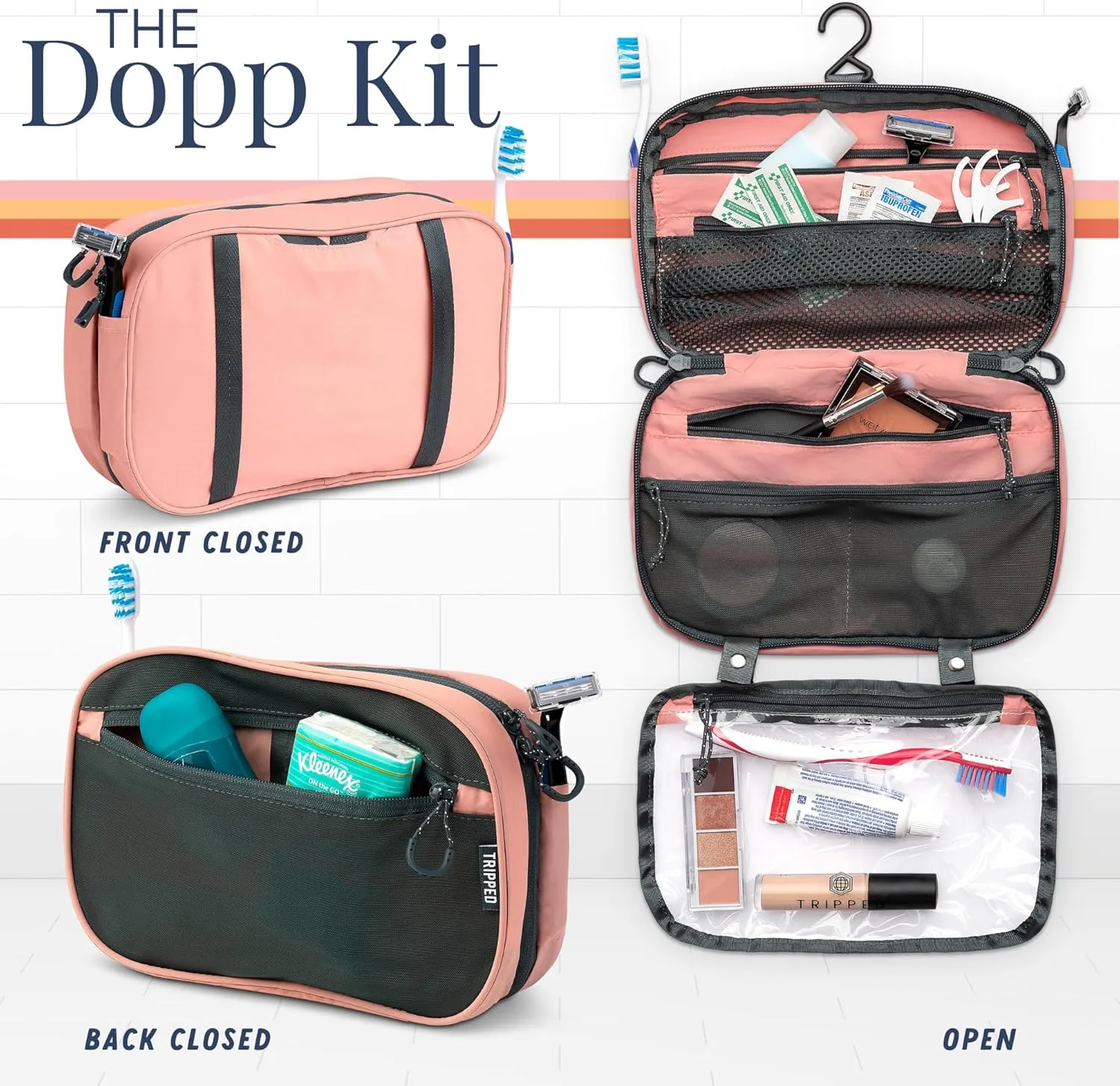 Toiletry Bag Kit Set: Hanging Travel Toiletry Bag   311 TSA Cosmetic Liquid Bag   Ultralight Accessory Organizer Pouch