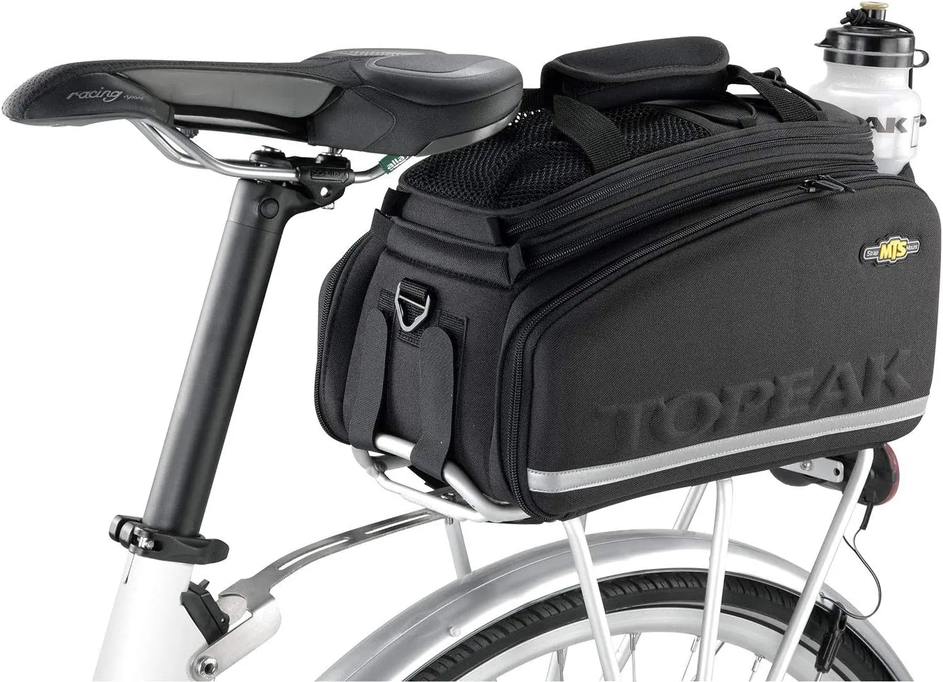 Topeak MTS TrunkBag DXP Rear Bicycle Bag with Expandable Panniers, Strap Mount