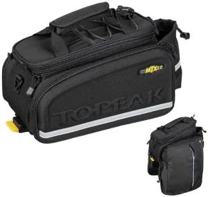 Topeak MTX 2.0 TrunkBag DXP Water Resistant Cycle Trunk Bag with expandable pannier sides, Compatible with all MTX QuickTrack 2.0 racks, Black