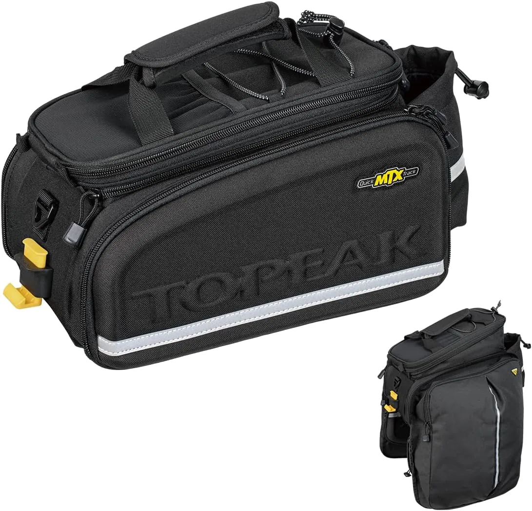 Topeak MTX Trunk Bag DXP Bicycle Trunk Bag with Rigid Molded Panels, 36x25x21.5-29cm , 1380ci, Black